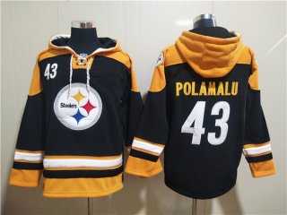 Men's Pittsburgh Steelers #43 Troy Polamalu Black Ageless Must-Have Lace-Up Pullover Hoodie,We sell and wholesale Men's Pittsburgh Steelers #43 Troy Polamalu Black Ageless Must-Have Lace-Up Pullover Hoodie on line form chian!